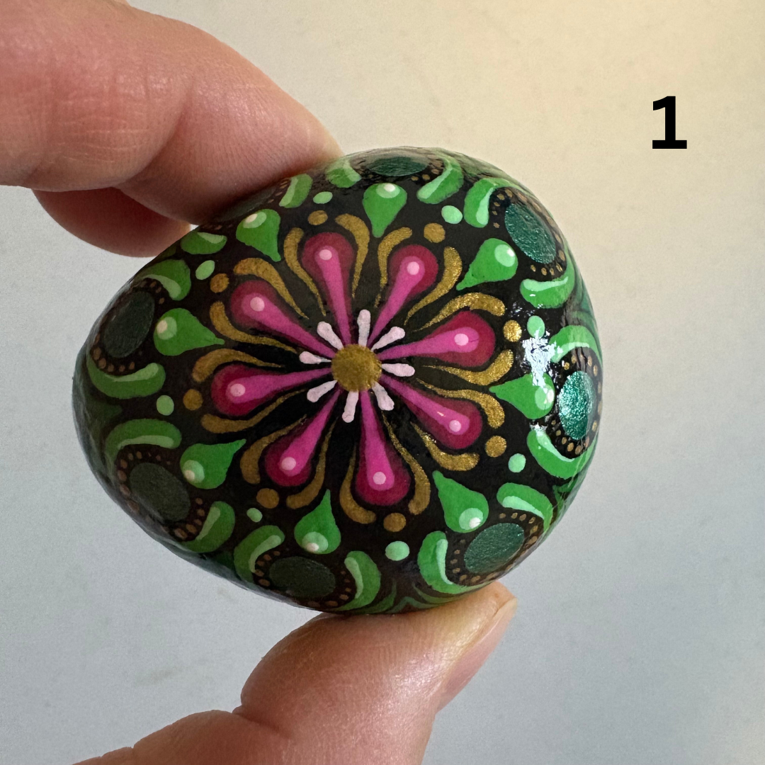 Hand-Painted Peyote Garden Stone