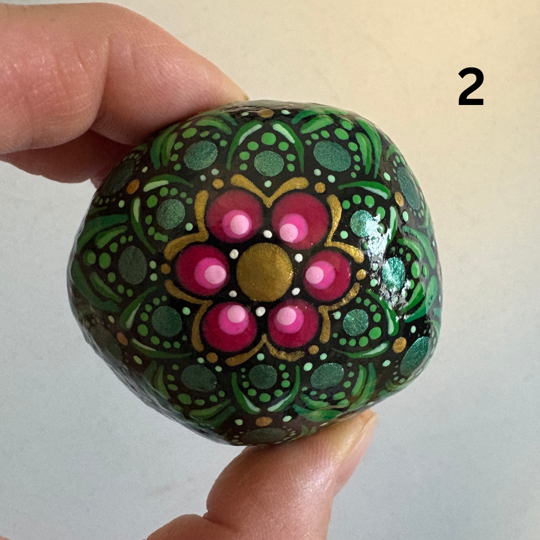 Hand-Painted Peyote Garden Stone