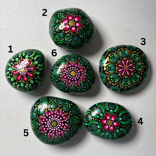 Hand-Painted Peyote Garden Stone