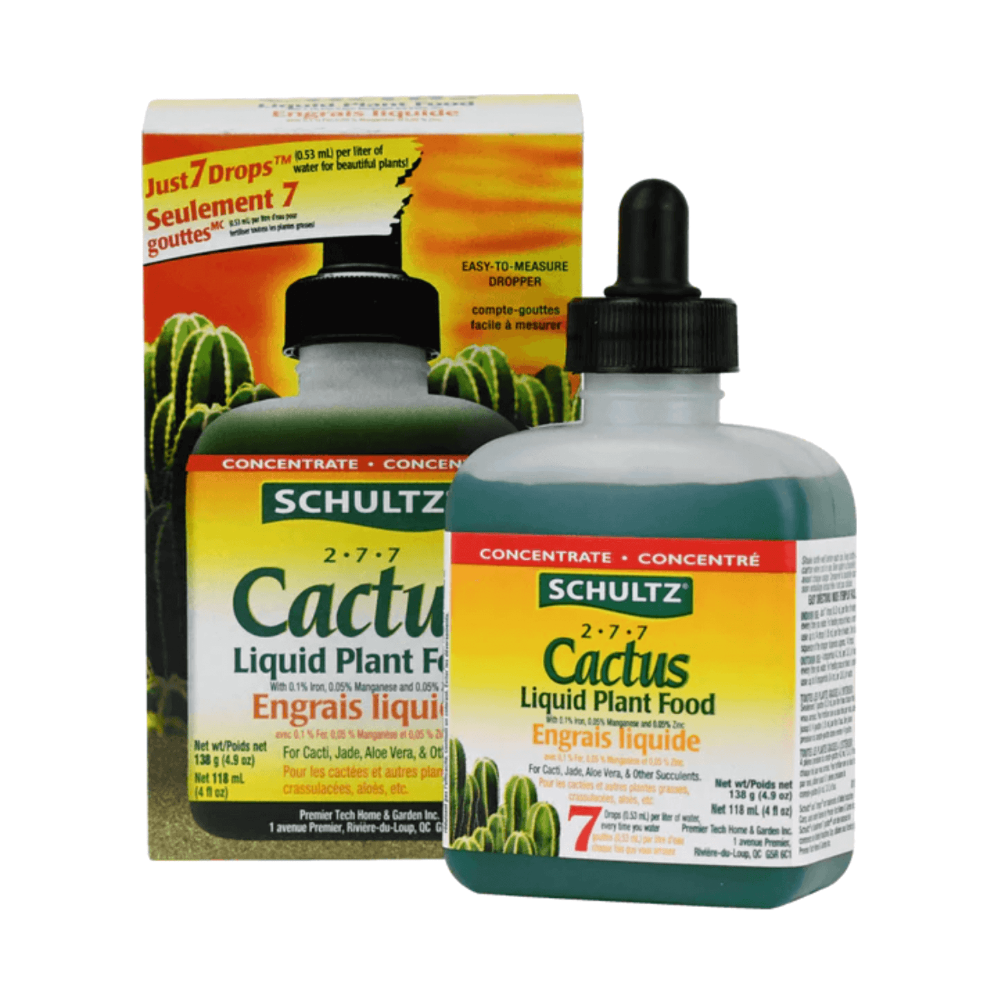 A bottle of Schultz Cactus Liquid Plant Food.